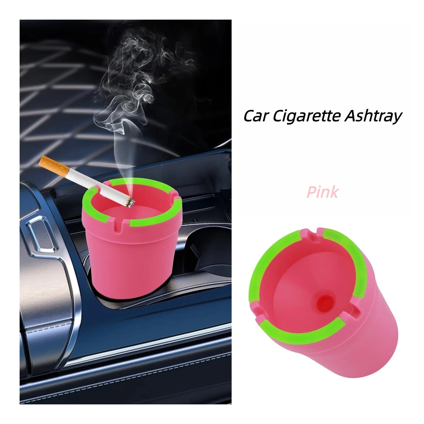 Universal Multifunctional Portable Car Ashtray with Lid,Smokeless Smell-Proof Cup Holder Ashtray for Auto interior accessories