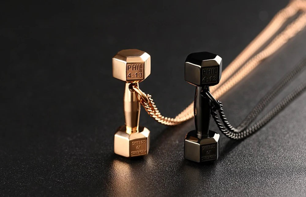 Car Accessories Pendant Mini Dumbbell  Metal Auto Rear View Mirror Decoration Hanging Pendant Interior Ornament Creative Gifts