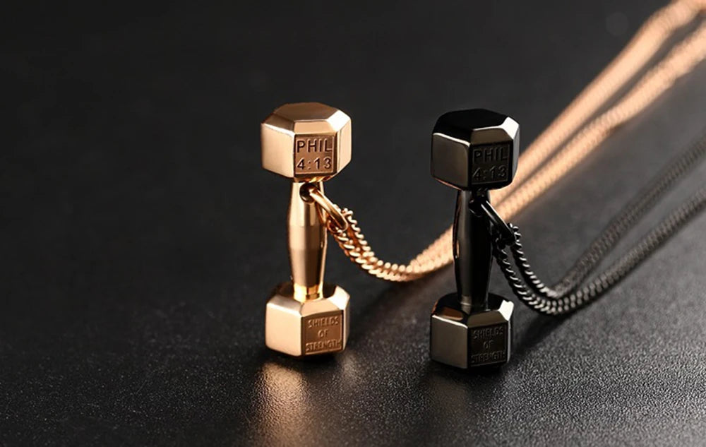 Car Accessories Pendant Mini Dumbbell  Metal Auto Rear View Mirror Decoration Hanging Pendant Interior Ornament Creative Gifts