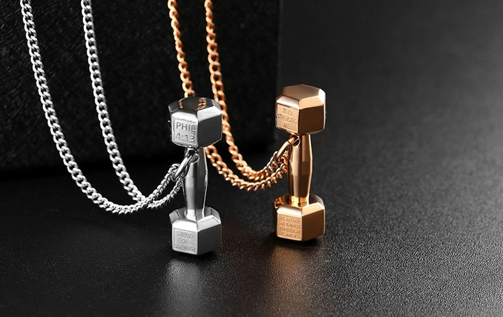 Car Accessories Pendant Mini Dumbbell  Metal Auto Rear View Mirror Decoration Hanging Pendant Interior Ornament Creative Gifts