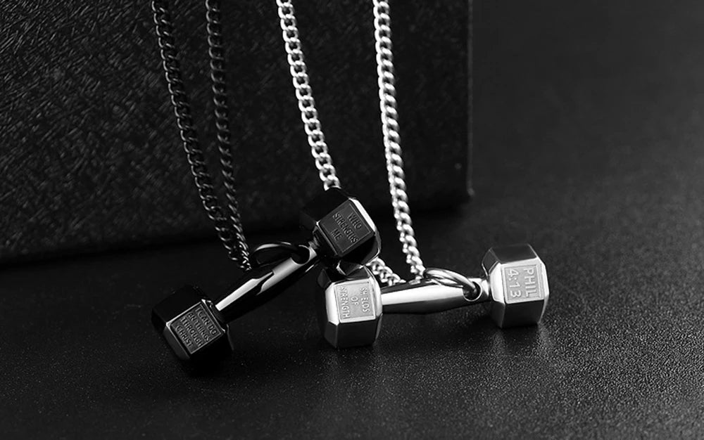 Car Accessories Pendant Mini Dumbbell  Metal Auto Rear View Mirror Decoration Hanging Pendant Interior Ornament Creative Gifts