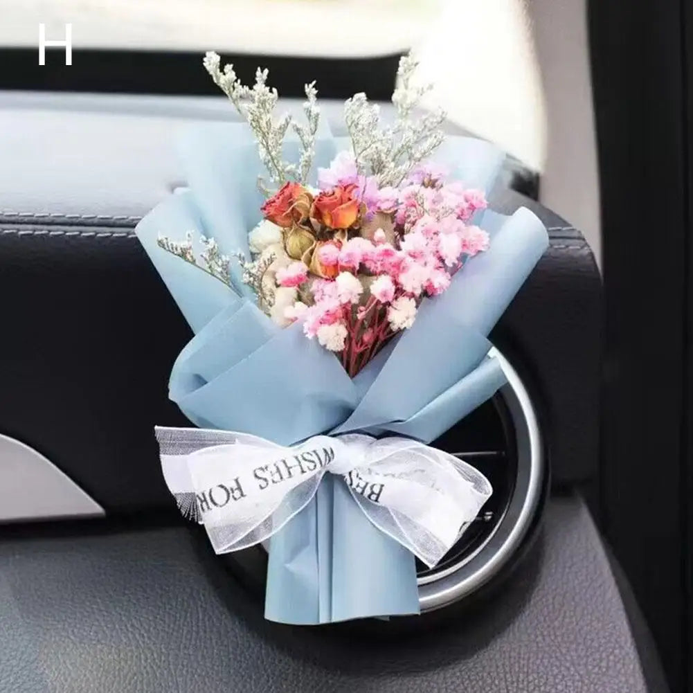 Car Dried Flowers Air Outlet Clip Air Vent Fragrance Clip Perfume Decoration Creative Flowers Car Perfume Diffuser Accessories
