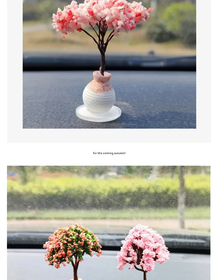 Car Mini Interior Decoration Simulation Flower Tree Accessories Creative Cars Cute Center Console Ornaments Accesorios Para Auto