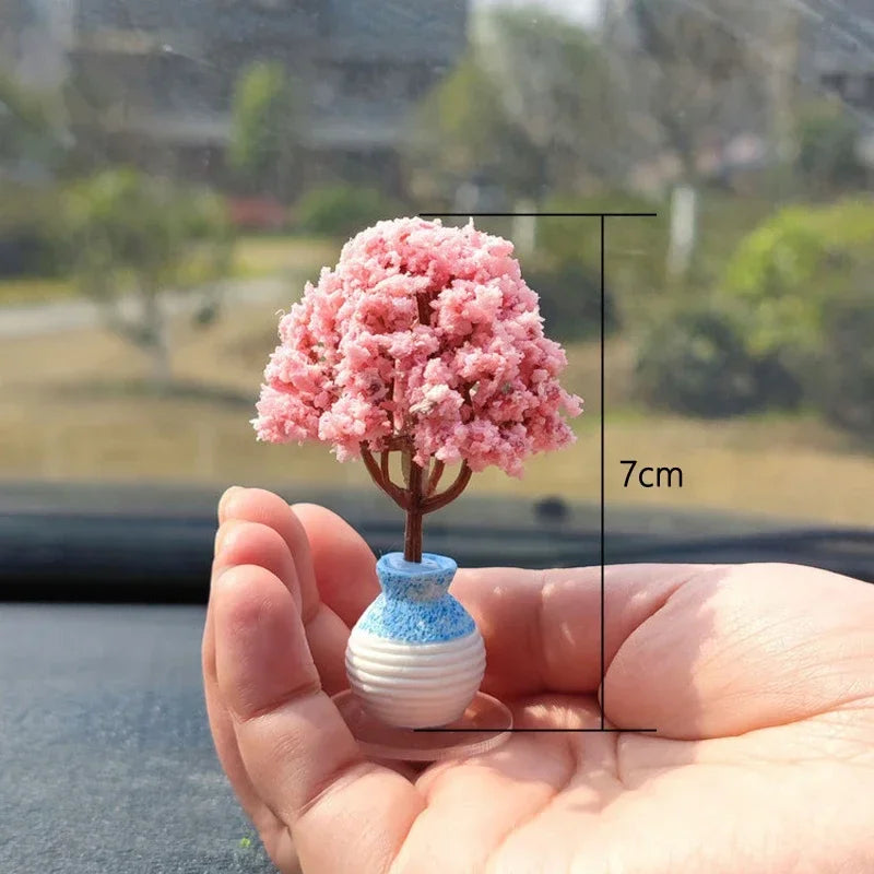 Car Mini Interior Decoration Simulation Flower Tree Accessories Creative Cars Cute Center Console Ornaments Accesorios Para Auto