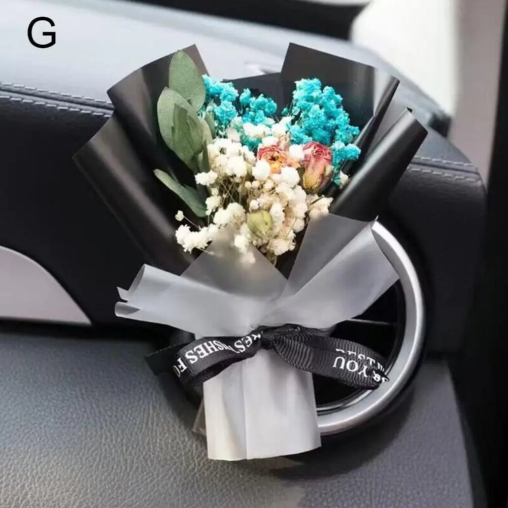 Car Dried Flowers Air Outlet Clip Air Vent Fragrance Clip Perfume Decoration Creative Flowers Car Perfume Diffuser Accessories