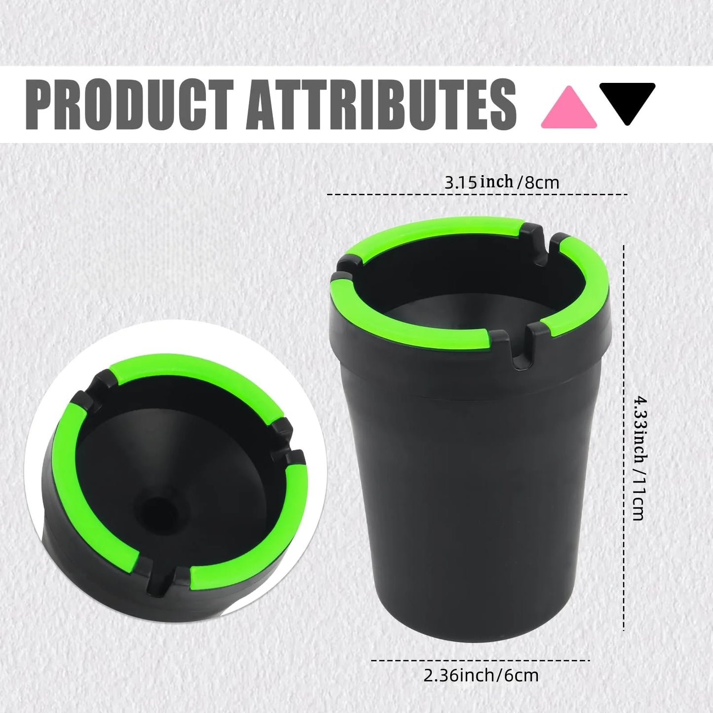 Universal Multifunctional Portable Car Ashtray with Lid,Smokeless Smell-Proof Cup Holder Ashtray for Auto interior accessories