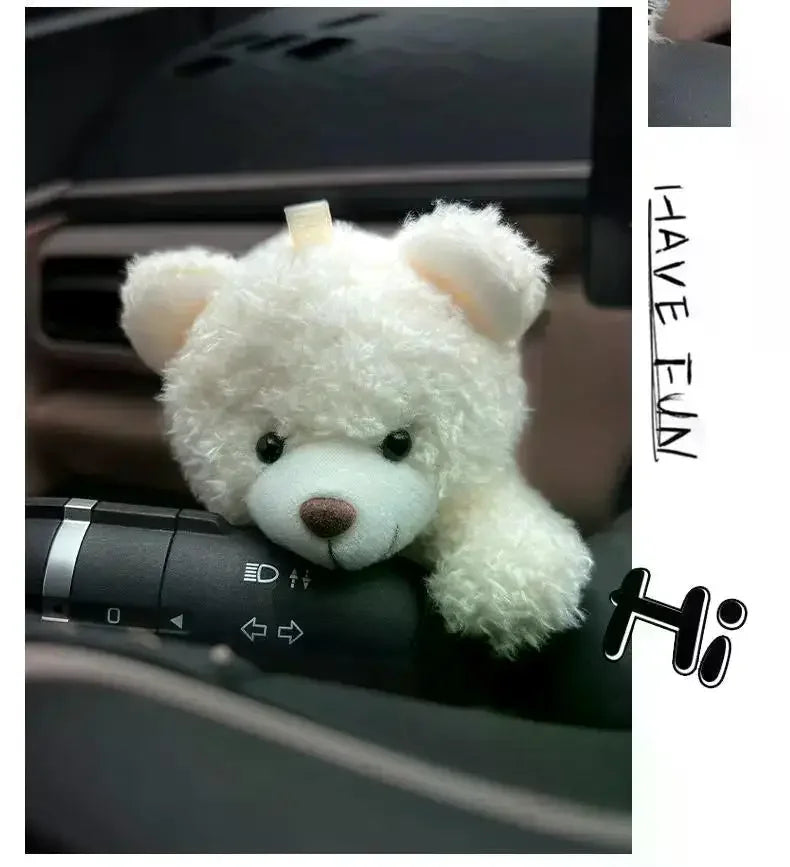 New Soft Panda Car Doll, Funny Cartoon Gear Shift Knob Cover Anti-Skid Dashboard Ornament for Automotive Interior Decor