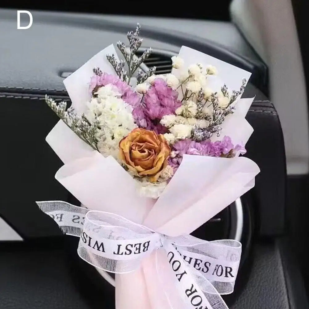 Car Dried Flowers Air Outlet Clip Air Vent Fragrance Clip Perfume Decoration Creative Flowers Car Perfume Diffuser Accessories