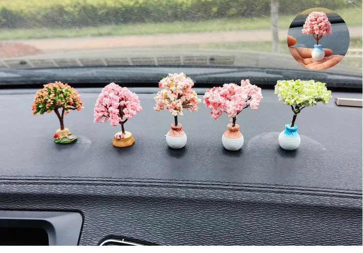Car Mini Interior Decoration Simulation Flower Tree Accessories Creative Cars Cute Center Console Ornaments Accesorios Para Auto