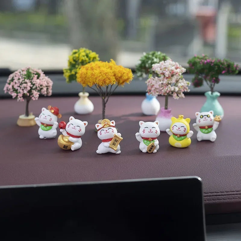 Car Mini Interior Decoration Simulation Flower Tree Accessories Creative Cars Cute Center Console Ornaments Accesorios Para Auto