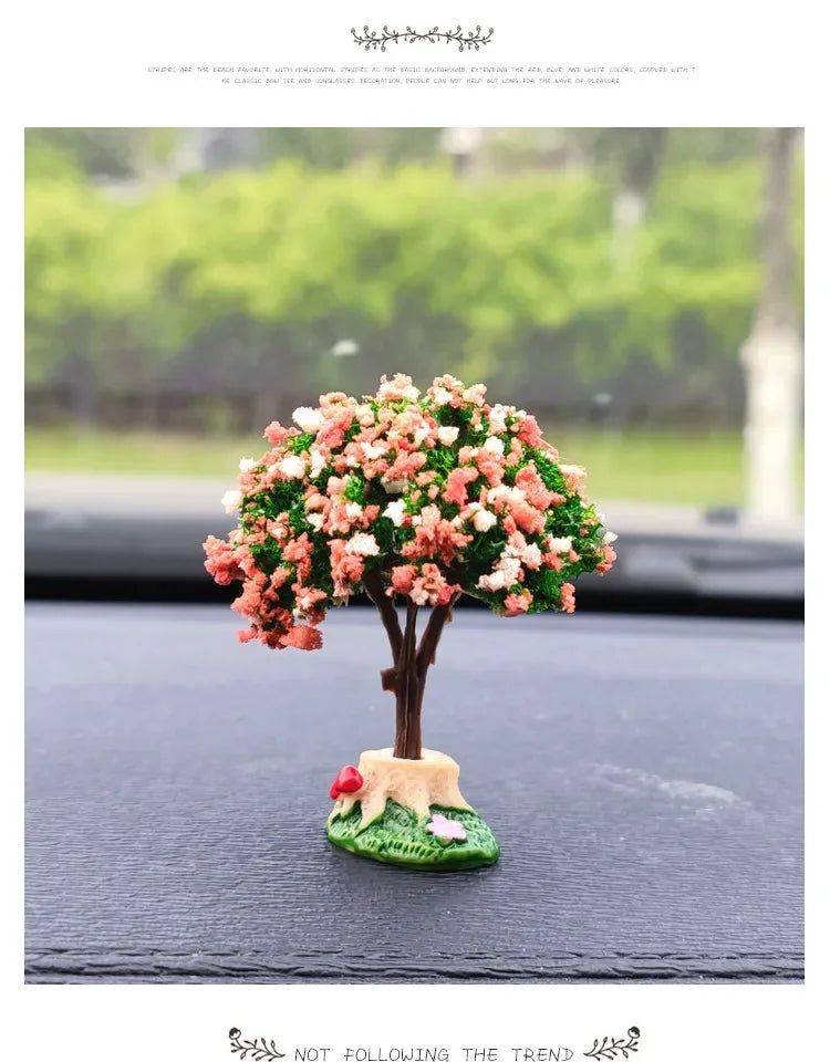 Car Mini Interior Decoration Simulation Flower Tree Accessories Creative Cars Cute Center Console Ornaments Accesorios Para Auto