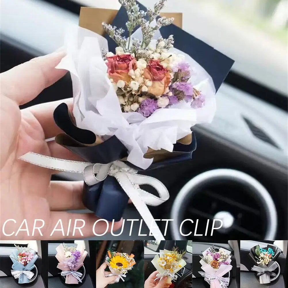 Car Dried Flowers Air Outlet Clip Air Vent Fragrance Clip Perfume Decoration Creative Flowers Car Perfume Diffuser Accessories