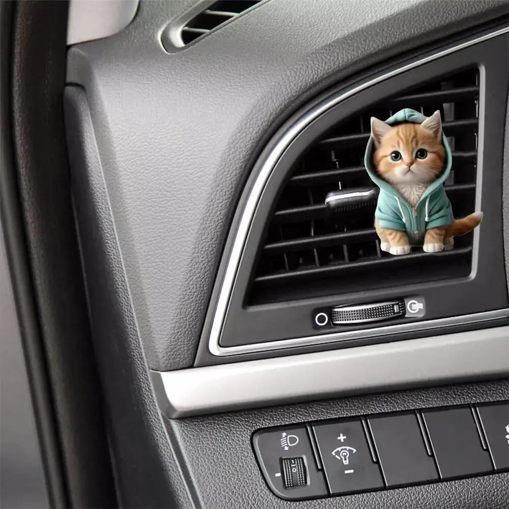 Car Outlet Vent Perfume Clips 2D Cat  Air Freshener Diffuser Conditioning Aromatherapy Perfume Clip Car Interior Decoration