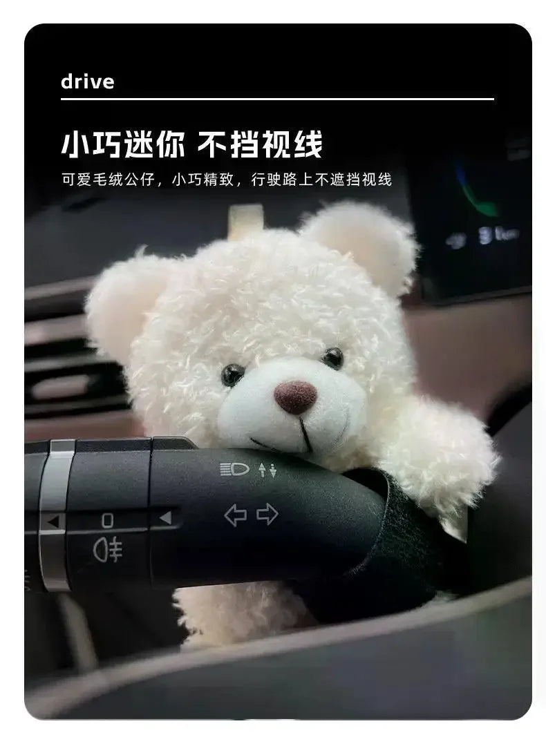 New Soft Panda Car Doll, Funny Cartoon Gear Shift Knob Cover Anti-Skid Dashboard Ornament for Automotive Interior Decor