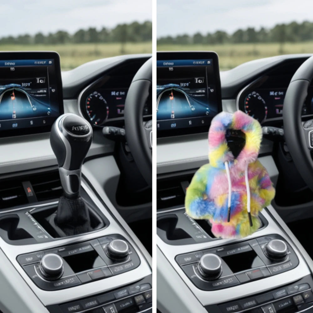 Gear Change Lever Sweatshirt Covers Shifter Knob Hoodie Car Decoration Universal Car Gear Lever Cover Speed Lever Sweatshirt