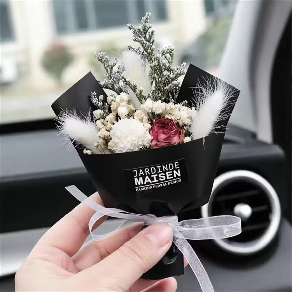 Car Dried Flowers Air Outlet Clip Air Vent Fragrance Clip Perfume Decoration Creative Flowers Car Perfume Diffuser Accessories
