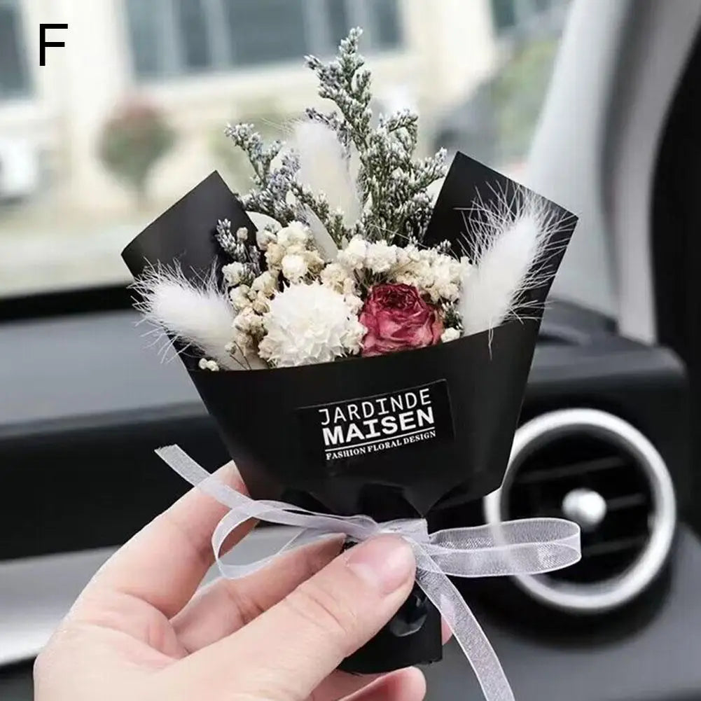 Car Dried Flowers Air Outlet Clip Air Vent Fragrance Clip Perfume Decoration Creative Flowers Car Perfume Diffuser Accessories