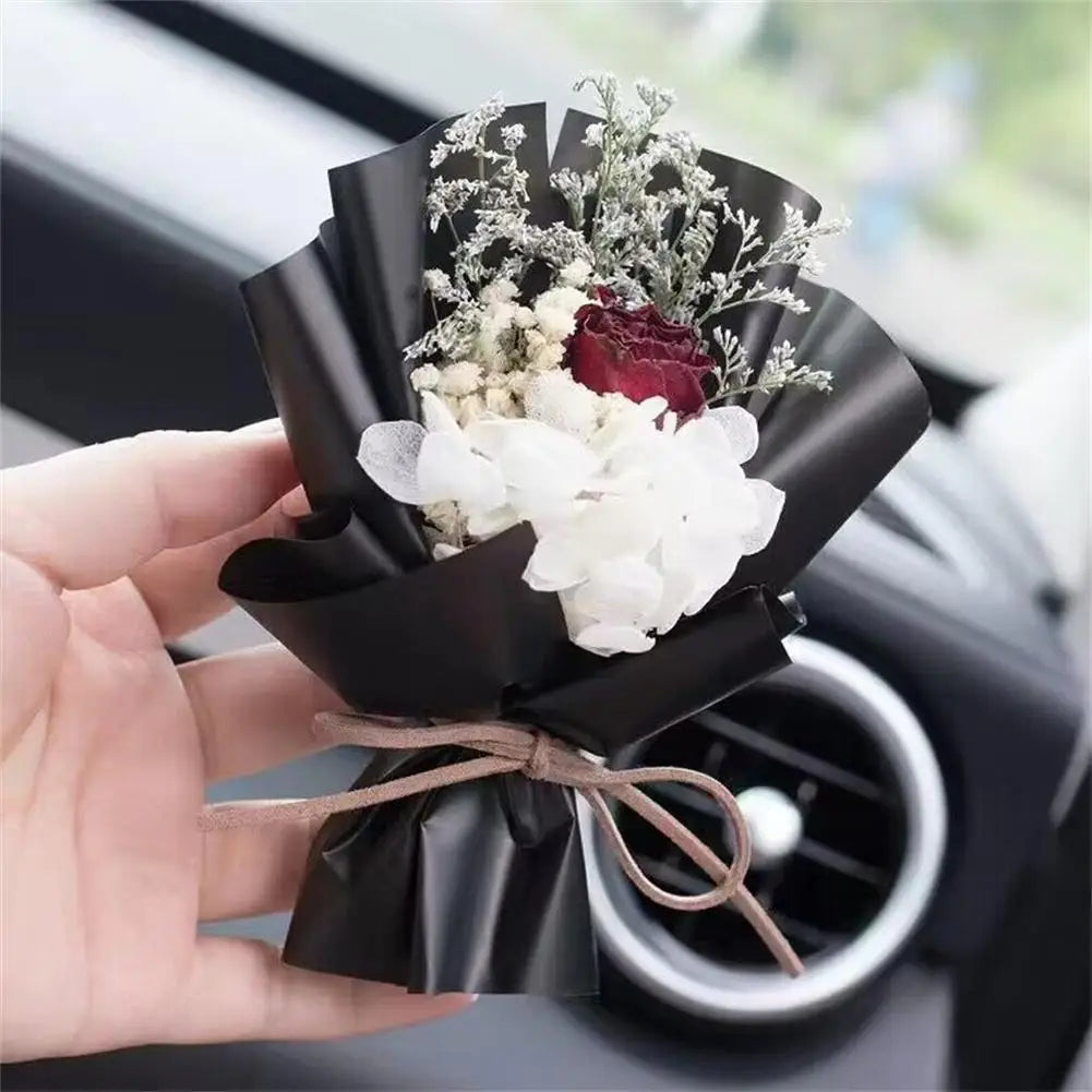 Car Dried Flowers Air Outlet Clip Air Vent Fragrance Clip Perfume Decoration Creative Flowers Car Perfume Diffuser Accessories