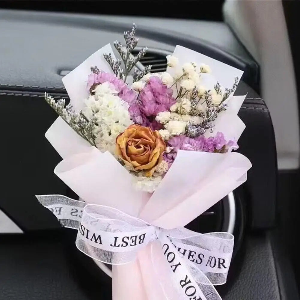Car Dried Flowers Air Outlet Clip Air Vent Fragrance Clip Perfume Decoration Creative Flowers Car Perfume Diffuser Accessories