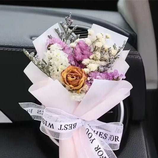 Car Dried Flowers Air Outlet Clip Air Vent Fragrance Clip Perfume Decoration Creative Flowers Car Perfume Diffuser Accessories