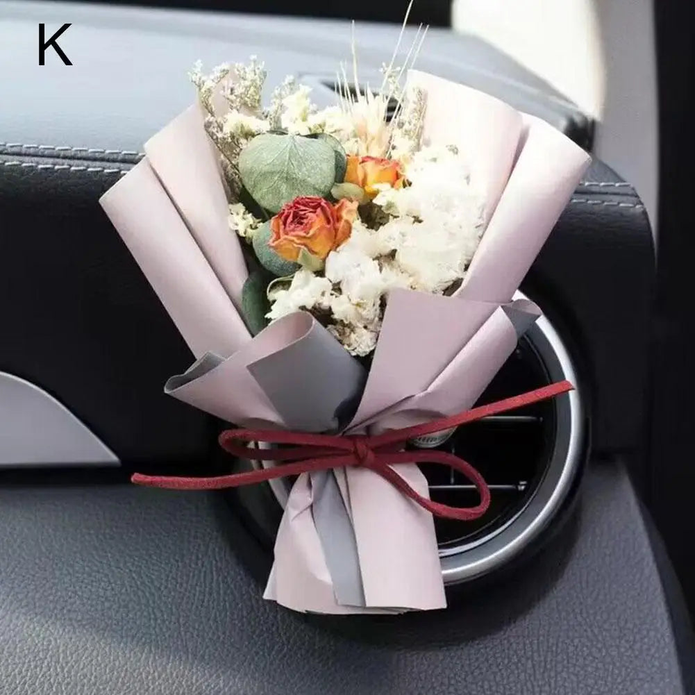 Car Dried Flowers Air Outlet Clip Air Vent Fragrance Clip Perfume Decoration Creative Flowers Car Perfume Diffuser Accessories
