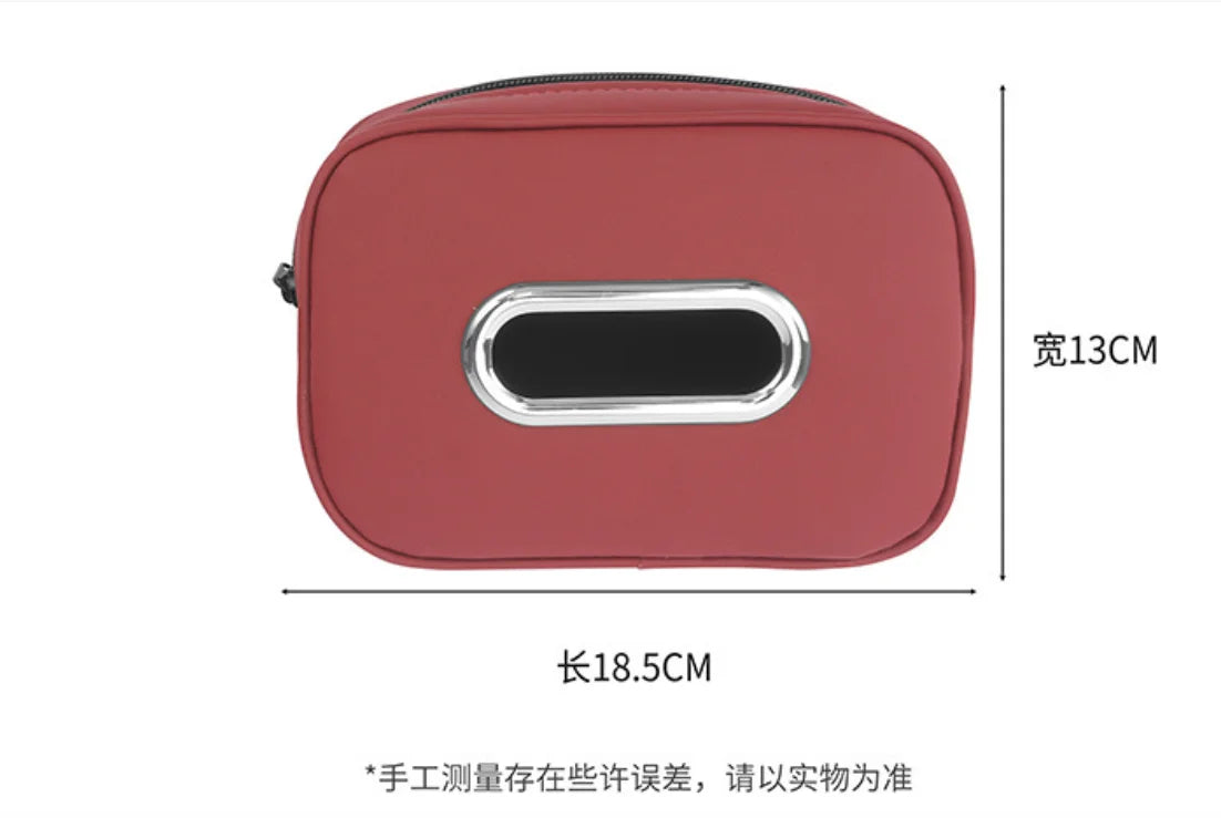 Car Tissue Box Holder Leather Sun Visor Center Console Armrest Mount Napkin Case Universal Fit Road Trip Organizer Easy Install