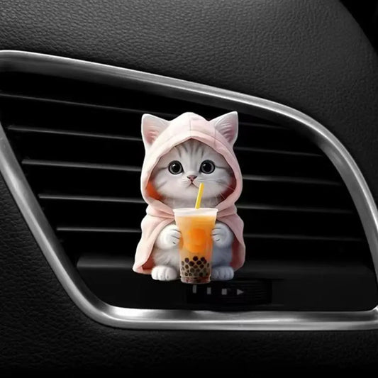 Car Outlet Vent Perfume Clips 2D Cat  Air Freshener Diffuser Conditioning Aromatherapy Perfume Clip Car Interior Decoration