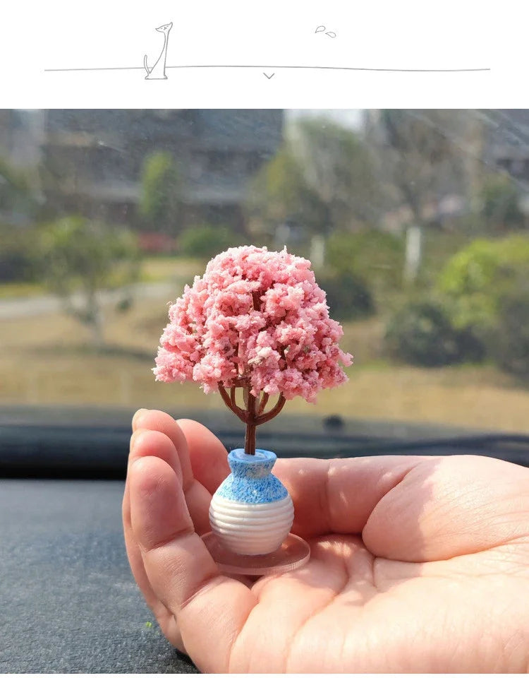 Car Mini Interior Decoration Simulation Flower Tree Accessories Creative Cars Cute Center Console Ornaments Accesorios Para Auto