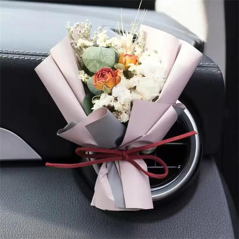 Car Dried Flowers Air Outlet Clip Air Vent Fragrance Clip Perfume Decoration Creative Flowers Car Perfume Diffuser Accessories