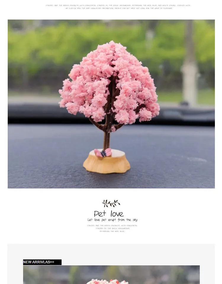 Car Mini Interior Decoration Simulation Flower Tree Accessories Creative Cars Cute Center Console Ornaments Accesorios Para Auto