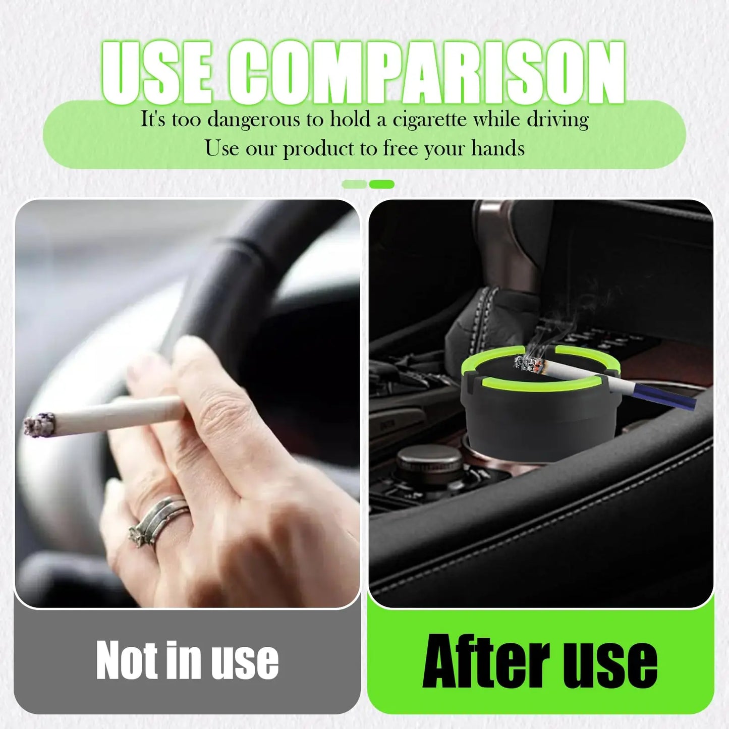 Universal Multifunctional Portable Car Ashtray with Lid,Smokeless Smell-Proof Cup Holder Ashtray for Auto interior accessories