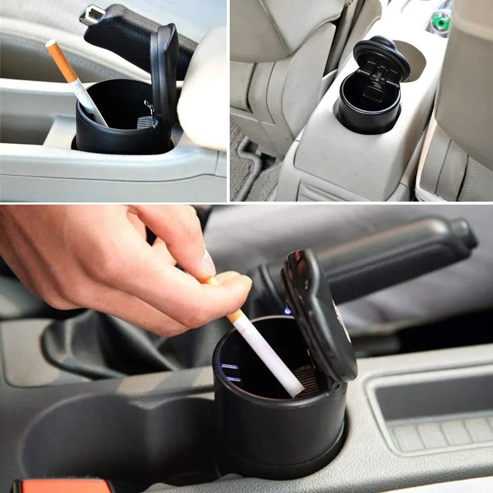 Portable Car LED Ashtray Universal Auto Ashtray Cigarette Ash Holders Cup Car Interior Decor Auto Accessories Interior