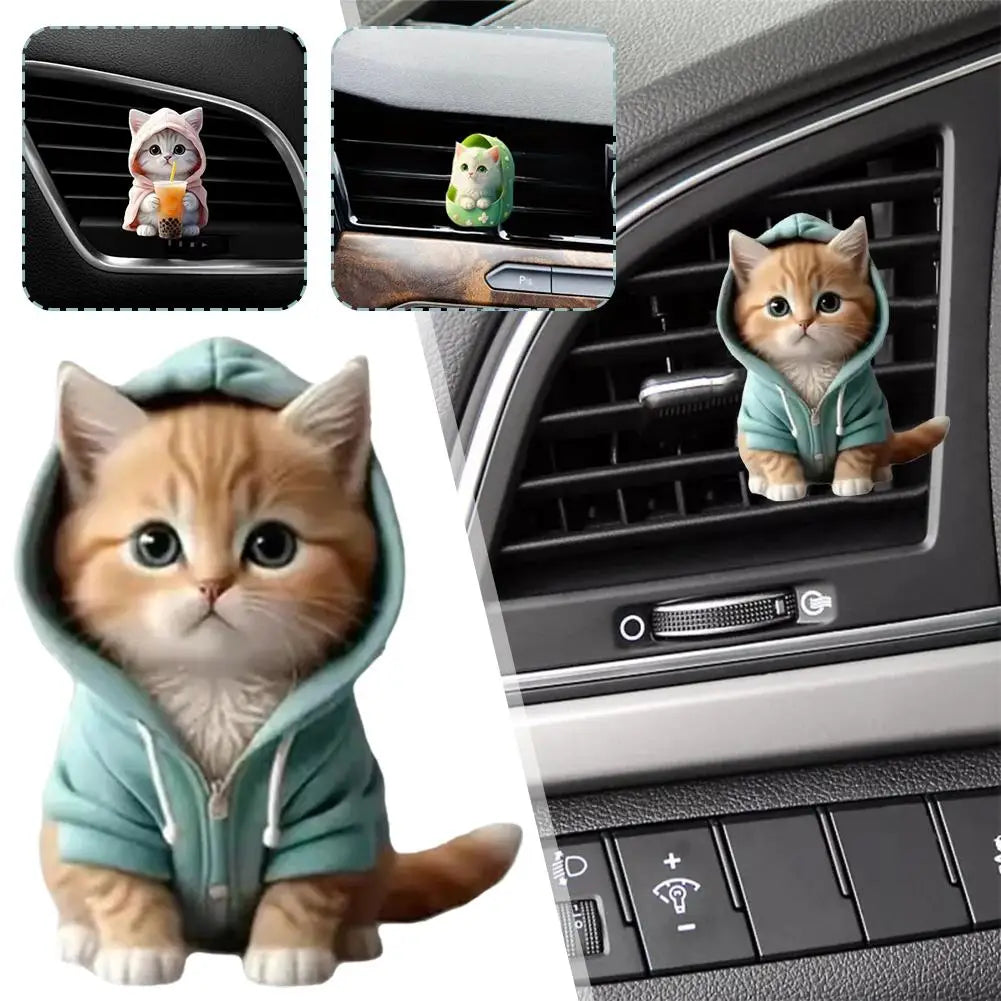 Car Outlet Vent Perfume Clips 2D Cat  Air Freshener Diffuser Conditioning Aromatherapy Perfume Clip Car Interior Decoration